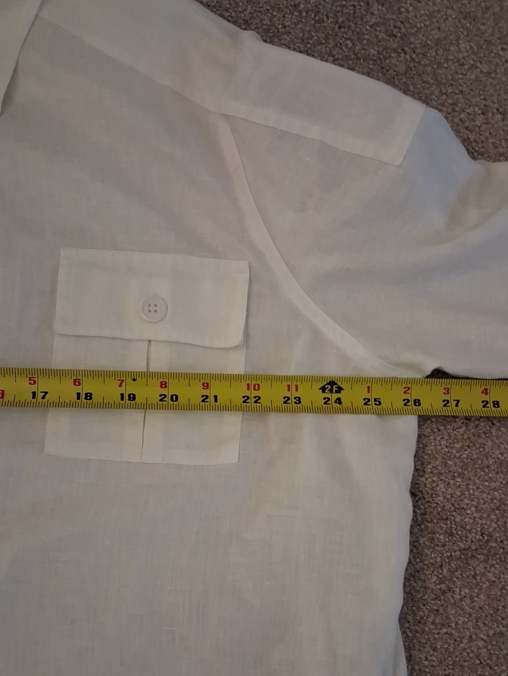 Never Worn Westbound Woman White 100% Linen Button-Up Top Patch Pockets 2X - Picture 9 of 13